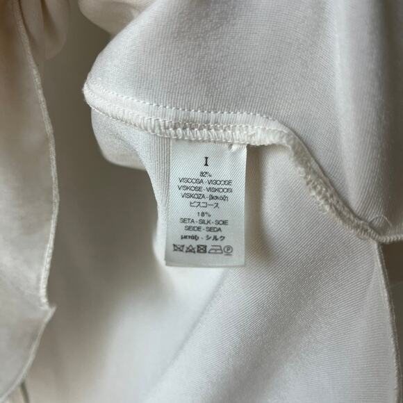 Forte Forte Turtleneck‎ Cream Italian Velvet Silk Blend Long Sleeve Top Size 1 - Picture 10 of 10